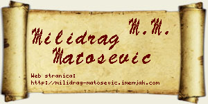 Milidrag Matošević vizit kartica
